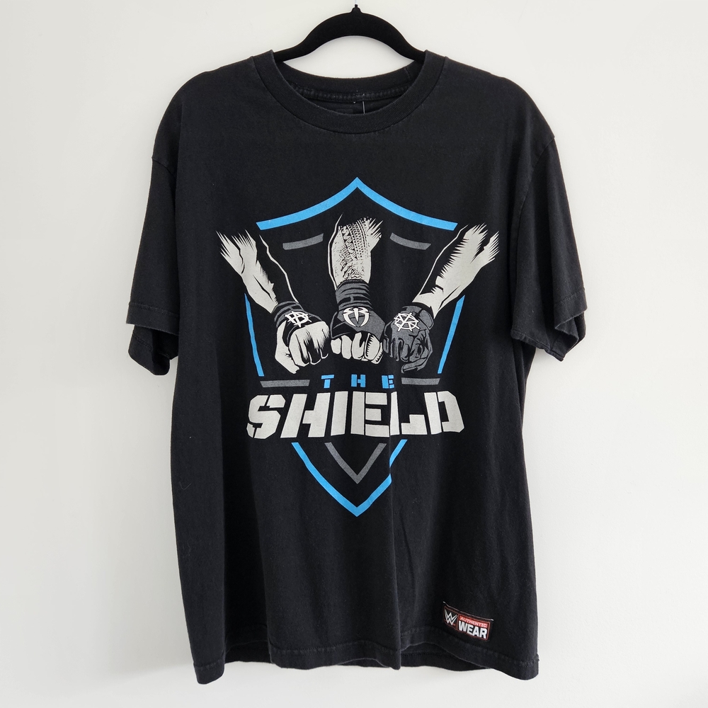 WWE Black and Blue Shield Graphic Tee